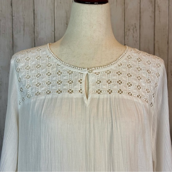 Old Navy | White Cotton Boho Peasant Top Blouse Women’s M - Picture 3 of 12